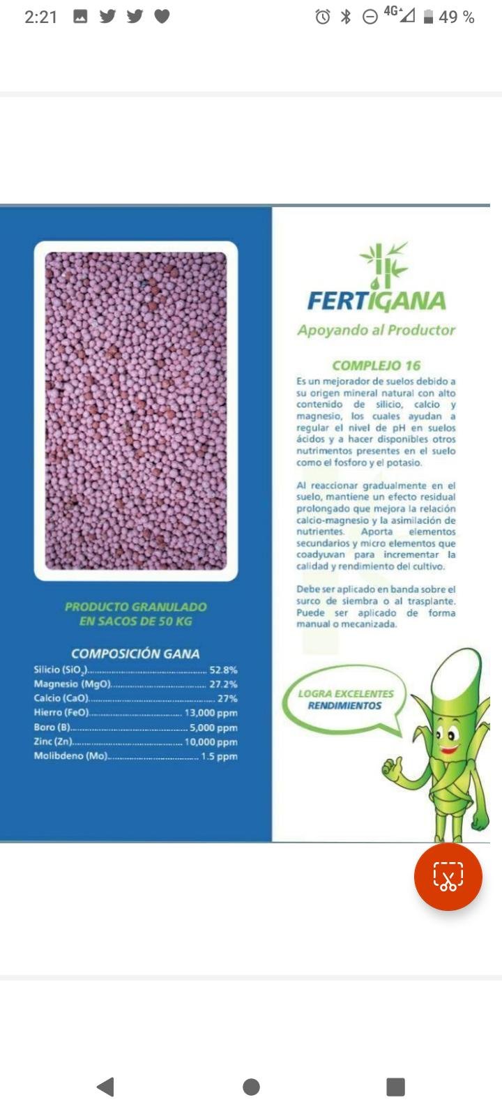Cal Agricola , estabilizador de PH
