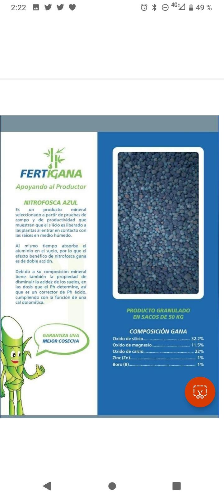 Cal Agricola , estabilizador de PH